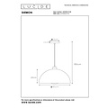 Lucide SIEMON - Lampe suspendue - Ø 40 cm - 1xE27 - Noir