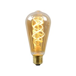 Lucide ST64 - Filament lamp - Ø 6,4 cm - LED Dimb. - E27 - 1x4,9W 2200K - Amber