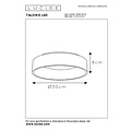 Lucide TALOWE LED - Plafonnier - Ø 30 cm - LED Dim. - 1x20W 3000K - Blanc