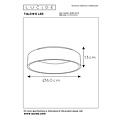 Lucide TALOWE LED - Plafonnière - Ø 60 cm - LED Dimb. - 1x42W 3000K - Wit
