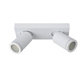Lucide TAYLOR - Spot plafond Salle de Bain - LED Dim pour réchauffer - GU10 - 2x5W 2200K/3000K - IP44 - Blanc