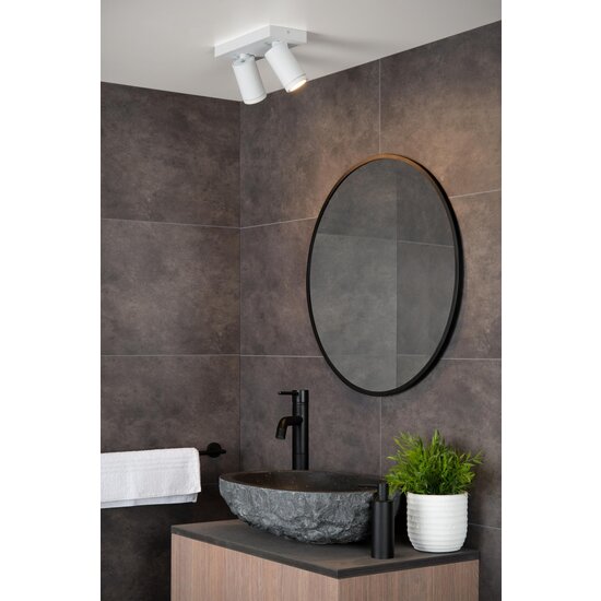 Lucide TAYLOR - Foco de techo Baño - LED Dim to Warm - GU10 - 2x5W 2200K/3000K - IP44 - Blanco
