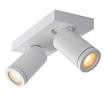 Lucide TAYLOR - Spot plafond Salle de Bain - LED Dim pour réchauffer - GU10 - 2x5W 2200K/3000K - IP44 - Blanc