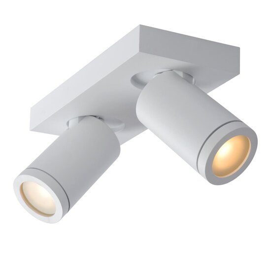 Lucide TAYLOR - Plafondspot Badkamer - LED Dim to warm - GU10 - 2x5W 2200K/3000K - IP44 - Wit