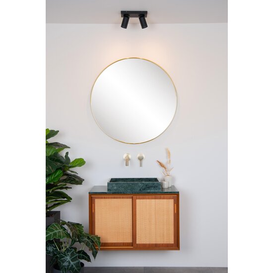 Lucide TAYLOR - Deckenstrahler Badezimmer - LED Dim to warm - GU10 - 2x5W 2200K/3000K - IP44 - Schwarz