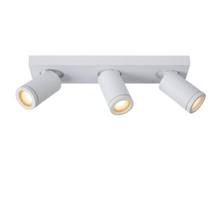 Lucide TAYLOR - Spot plafond Salle de Bain - LED Dim pour réchauffer - GU10 - 3x5W 2200K/3000K - IP44 - Blanc