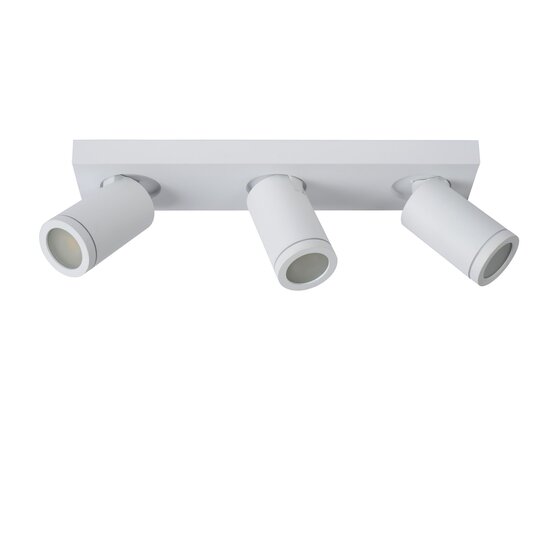 Lucide TAYLOR - Spot plafond Salle de Bain - LED Dim pour réchauffer - GU10 - 3x5W 2200K/3000K - IP44 - Blanc