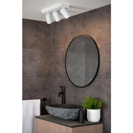 Lucide TAYLOR - Foco de techo Baño - LED Dim to Warm - GU10 - 3x5W 2200K/3000K - IP44 - Blanco