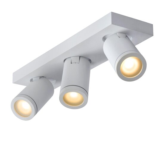 Lucide TAYLOR - Plafondspot Badkamer - LED Dim to warm - GU10 - 3x5W 2200K/3000K - IP44 - Wit