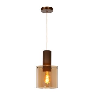 Lucide TOLEDO - Lámpara colgante - Ø 20 cm - 1xE27 - Ámbar