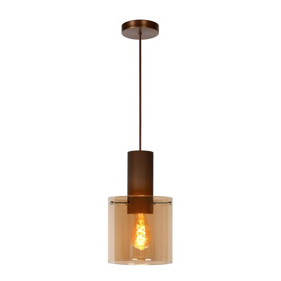 Lucide TOLEDO - Lámpara colgante - Ø 20 cm - 1xE27 - Ámbar