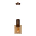 Lucide TOLEDO - Lámpara colgante - Ø 20 cm - 1xE27 - Ámbar