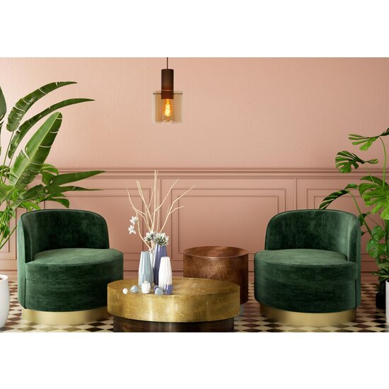 Lucide TOLEDO - Hängelampe - Ø 20 cm - 1xE27 - Bernstein