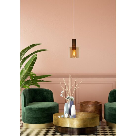 Lucide TOLEDO - Suspension - Ø 20 cm - 1xE27 - Ambre
