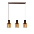 Lucide TOLEDO - Lampe à suspension - Ø 20 cm - 3xE27 - Ambre