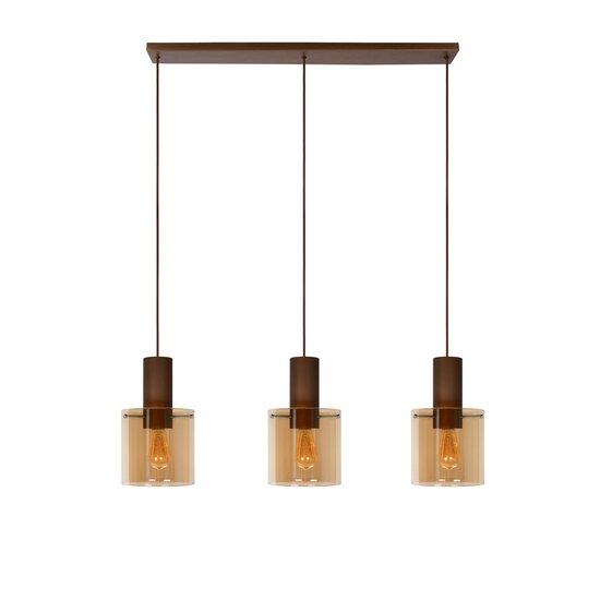 Lucide TOLEDO - Hanglamp - Ø 20 cm - 3xE27 - Amber