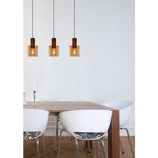 Lucide TOLEDO - Hanglamp - Ø 20 cm - 3xE27 - Amber