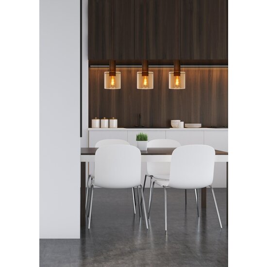 Lucide TOLEDO - Hanglamp - Ø 20 cm - 3xE27 - Amber