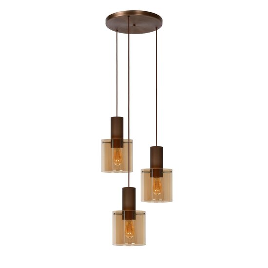 Lucide TOLEDO - Pendant lamp - 3xE27 - Amber