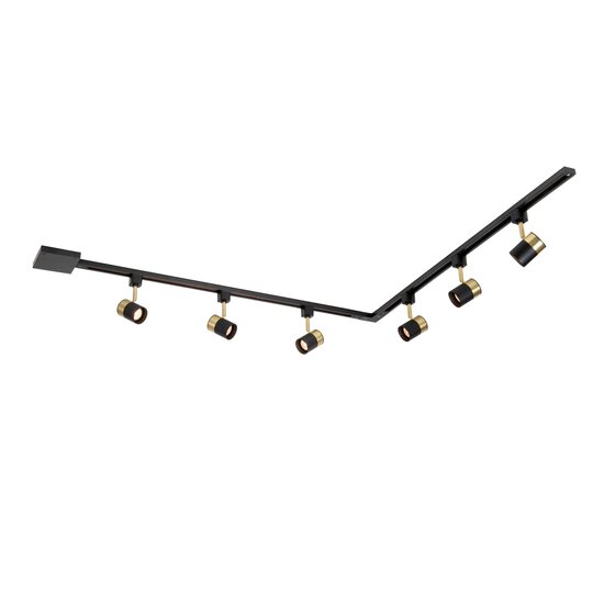 Lucide TRACK Starter Set - Système de rail monophasé / Éclairage sur rail - 2 mètres - Noir