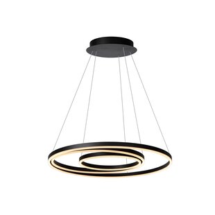 Lucide TRINITI - Pendant lamp - Ø 80 cm - LED Dimb. - 3000K - Black