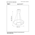Lucide TRINITI - Lámpara colgante - Ø 80 cm - LED Dim. - 3000K - Negro