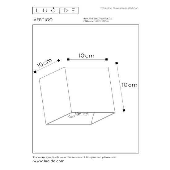 Lucide VERTIGO – Wiederaufladbare Wandleuchte für Innen/Außen – Akku/Batterie – LED-Dimmung. - 1x6W 2700K - IP54 - Bewegung & Tag-/Nachtsensor - Schwarz