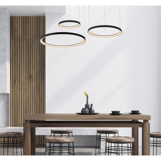 Lucide VIDAL – Hängelampe – Ø 78 cm – LED-Dimmung. - 1x120W 2700K - Schwarz