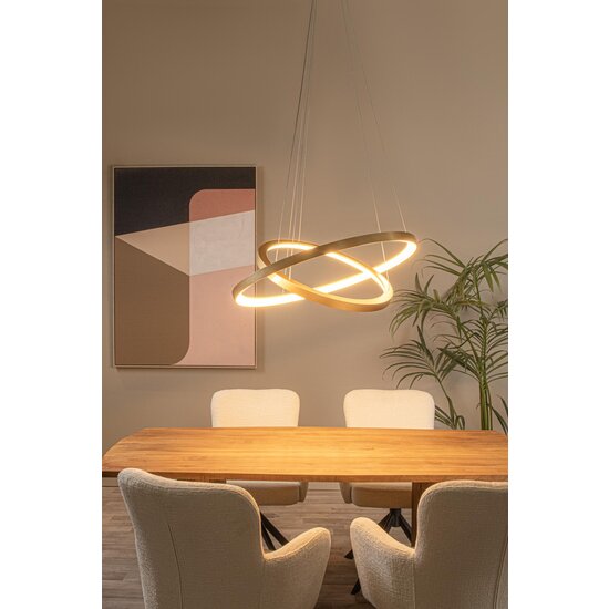 Lucide VIDAL - Hanglamp - Ø 78 cm - LED Dimb. - 1x92W 2700K - Mat Goud / Messing