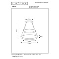Lucide VIDAL - Hanging lamp - Ø 78 cm - LED Dim. - 1x92W 2700K - Matt Gold / Brass