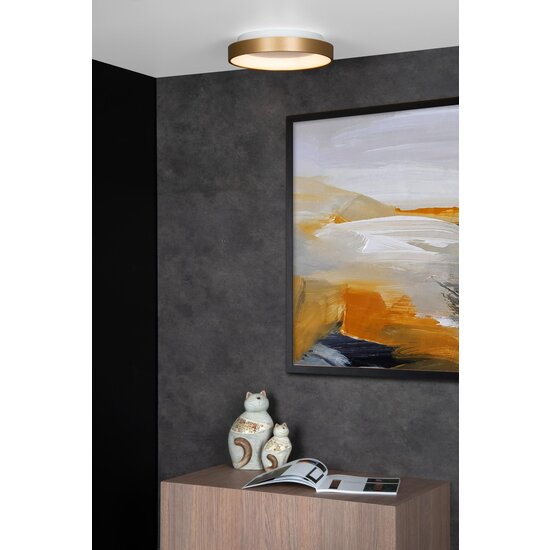 Lucide VIDAL - Ceiling lamp - Ø 28 cm - LED Dim. - 1x20W 2700K - Matt Gold / Brass