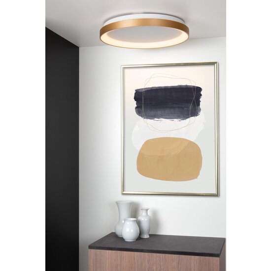 Lucide VIDAL - Plafonnier - Ø 48 cm - LED Dim. - 1x38W 2700K - Or Mat / Laiton