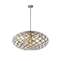 Lucide WOLFRAM - Lámpara colgante - Ø 65 cm - 1xE27 - Oro mate / Latón