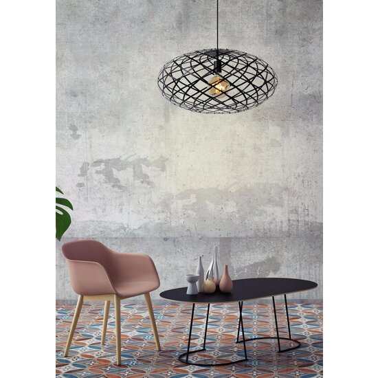 Lucide WOLFRAM - Pendelleuchte - Ø 65 cm - 1xE27 - Schwarz