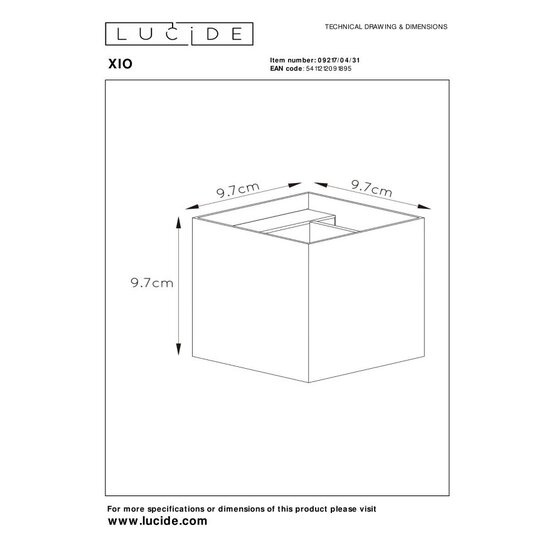 Lucide XIO - Applique - LED Dim. - G9 - 1x4W 2700K - Angle de faisceau réglable - Blanc