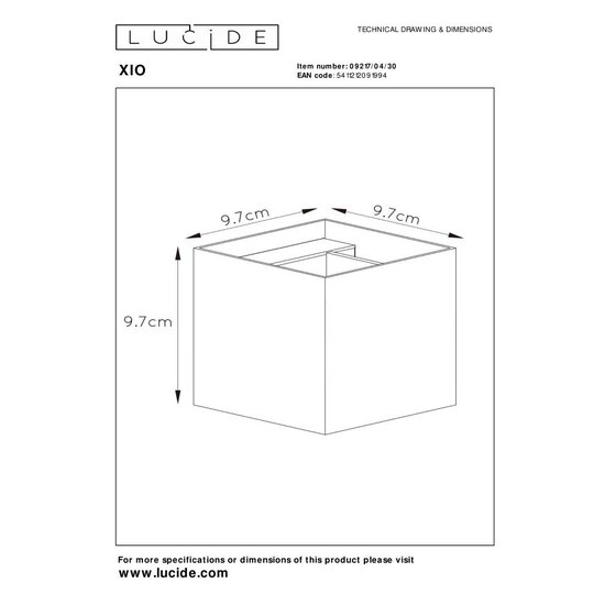 Lucide XIO - Applique - LED Dimb. - G9 - 1x4W 2700K - Angle de faisceau réglable - Noir