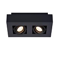 Lucide XIRAX - Foco de techo - LED de intensidad regulable a cálida - GU10 - 2x5W 2200K/3000K - Negro