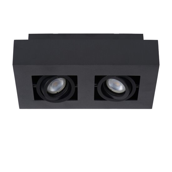 Lucide XIRAX - Spot de plafond - LED Dim to warm - GU10 - 2x5W 2200K/3000K - Noir