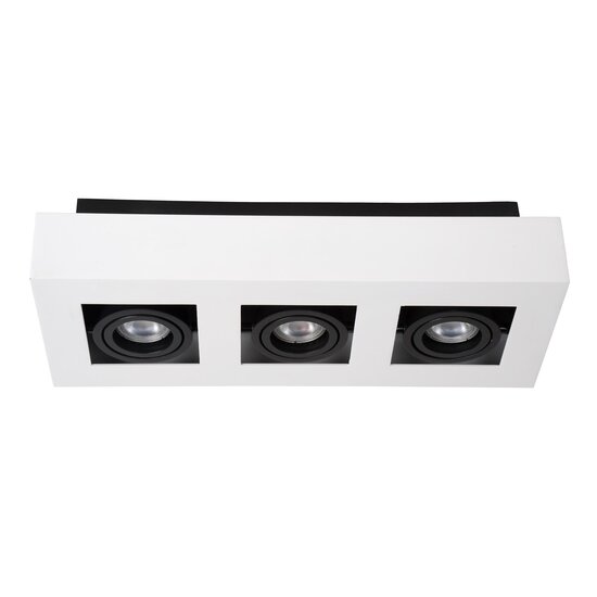 Lucide XIRAX - Foco de techo - LED de intensidad regulable a cálida - GU10 - 3x5W 2200K/3000K - Blanco