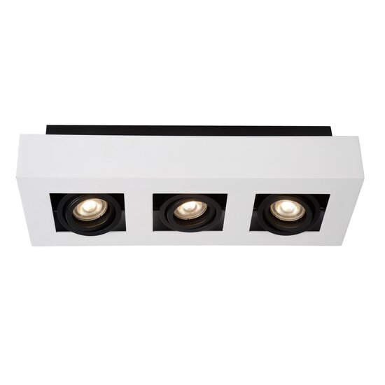 Lucide XIRAX - Foco de techo - LED de intensidad regulable a cálida - GU10 - 3x5W 2200K/3000K - Blanco