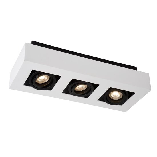 Lucide XIRAX - Spot de plafond - LED Dim to warm - GU10 - 3x5W 2200K/3000K - Blanc