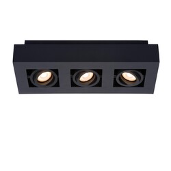 Lucide XIRAX - Spot de plafond - LED Dim to warm - GU10 - 3x5W 2200K/3000K - Noir