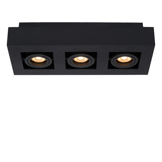 Lucide XIRAX - Plafondspot - LED Dim to warm - GU10 - 3x5W 2200K/3000K - Zwart