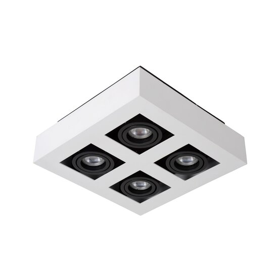 Lucide XIRAX - Foco de techo - LED de intensidad regulable a cálida - GU10 - 4x5W 2200K/3000K - Blanco