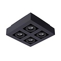 Lucide XIRAX - Plafondspot - LED Dim to warm - GU10 - 4x5W 2200K/3000K - Zwart