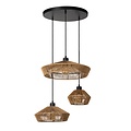 Lucide YUNKAI - Pendant lamp - Ø 60 cm - 3xE27 - Natural