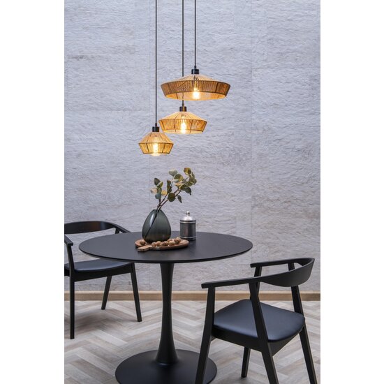 Lucide YUNKAI - Pendant lamp - Ø 60 cm - 3xE27 - Natural