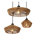 Lucide YUNKAI - Pendant lamp - Ø 60 cm - 3xE27 - Natural
