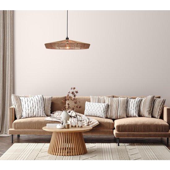 Lucide YUNKAI - Lámpara colgante - Ø 70 cm - 1xE27 - Natural
