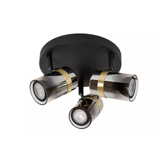 Lucide UPTON - Ceiling spotlight - 3xGU10 - Fumé